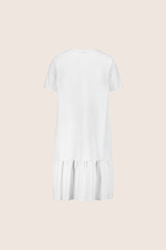 Ruffle T-Shirt Dress White