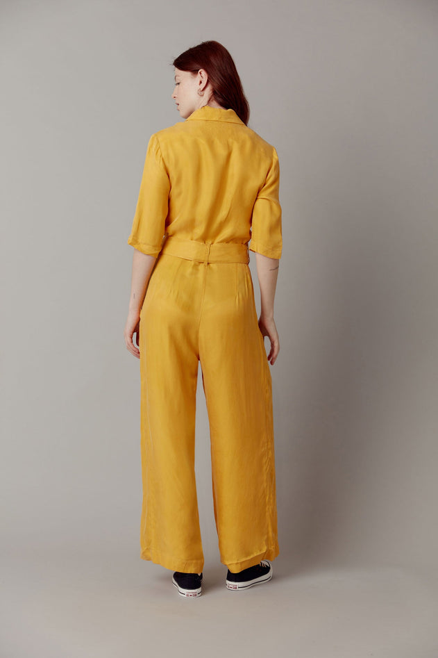 Planet Cupro Jumpsuit Amber