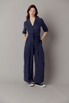 Planet Cupro Jumpsuit Dark Navy