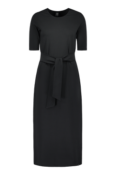 Midi Belted Dress Black