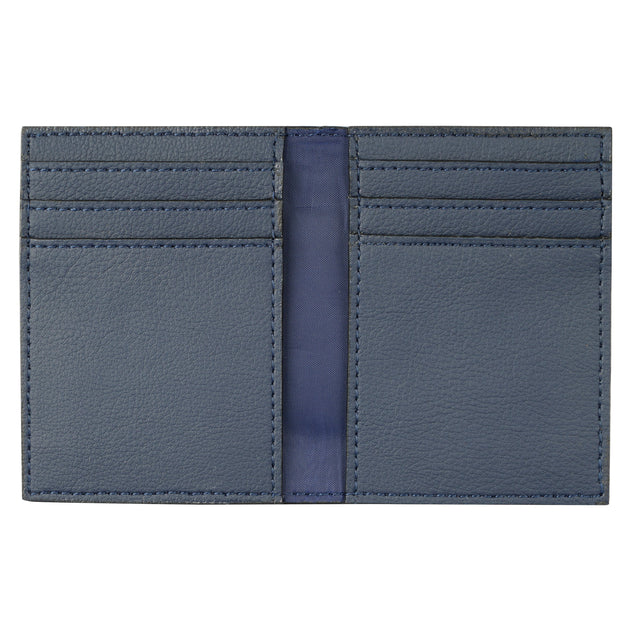 Cactus Leather Bifold Card Holder Navy Blue