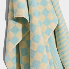 Homehagen Check Bath Towel Pale Blue