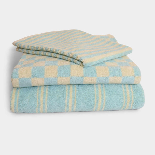 Homehagen Stripe Hand Towel Pale Blue