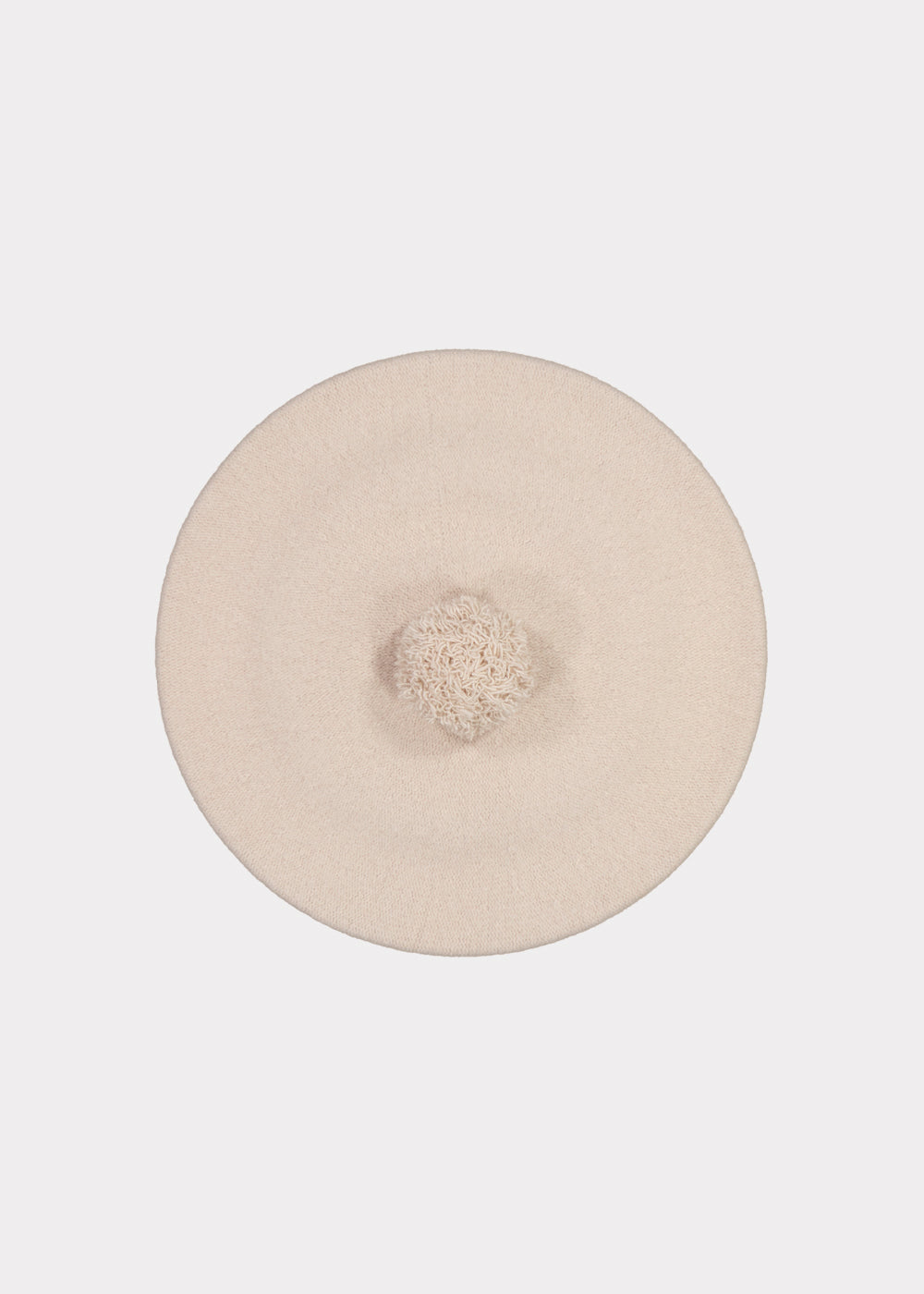 Pom Pom Beret White Sand