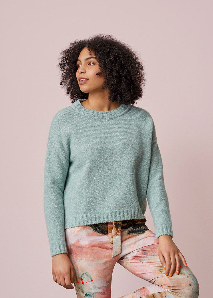 Fluffy Knit Pullover Jade