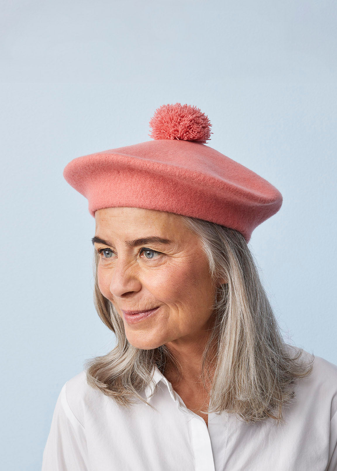 Pom Pom Beret Coral