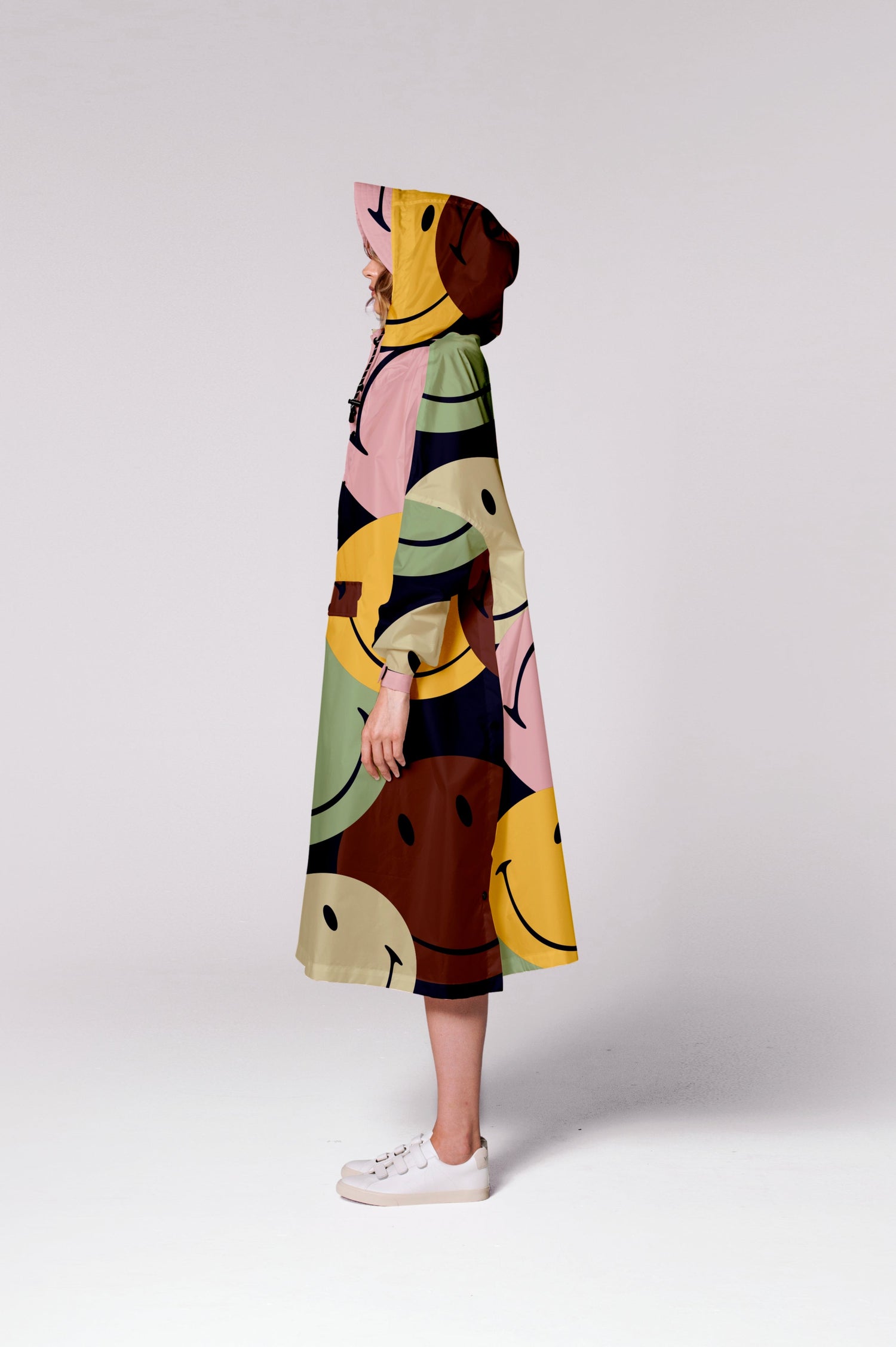 Retro Smiley Rain Poncho