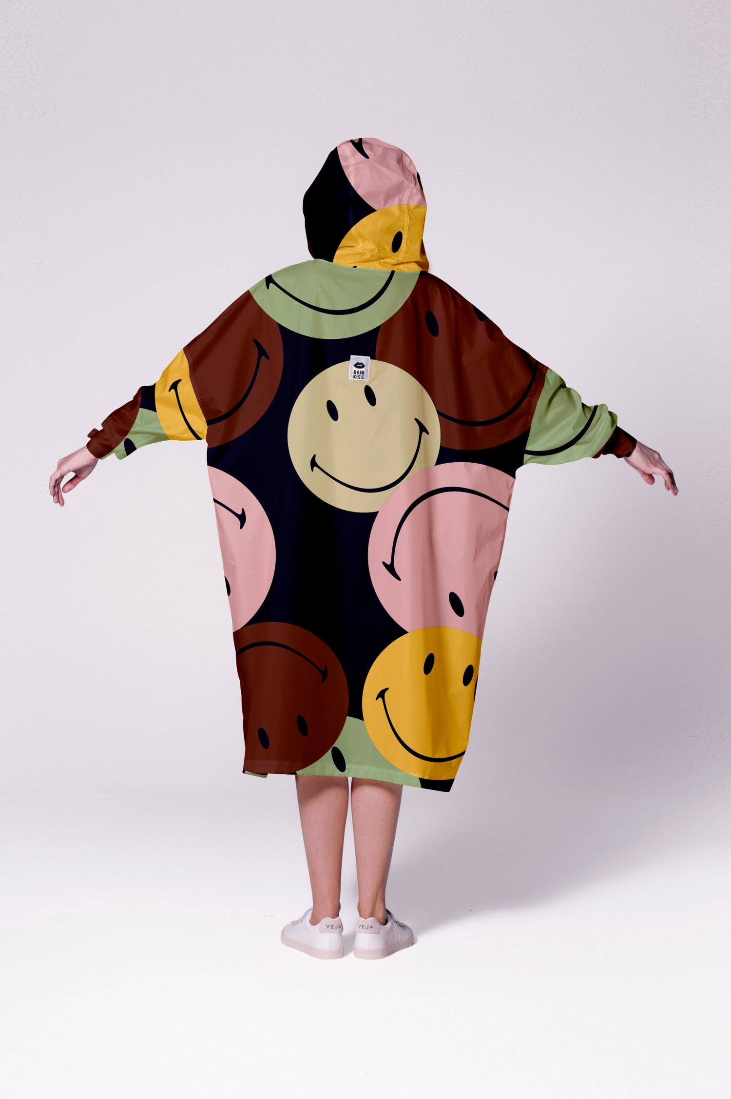 Retro Smiley Rain Poncho