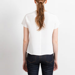 Revolution Short Sleeve Silk Top Off White