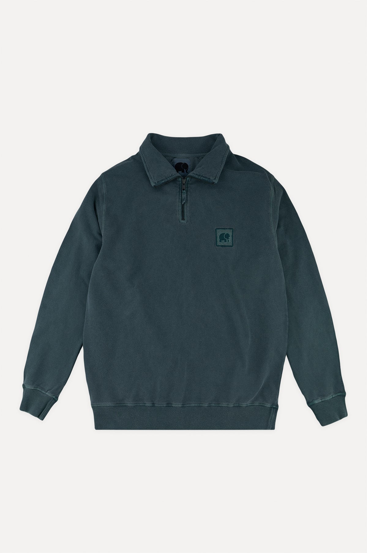 Men's Sauce Pigment Quarter Zip Sweater Elm Green