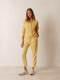 Tailored Pants With Pleats Yellow