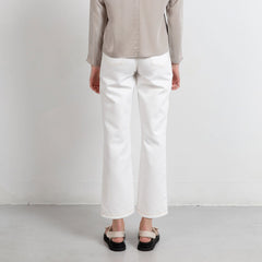 Cropped Wide Leg Linen Mix 5-Pocket Pants