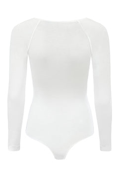 Wide Neck Bodysuit Ecru