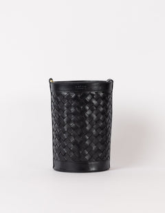 Zola Woven Leather Bag Black