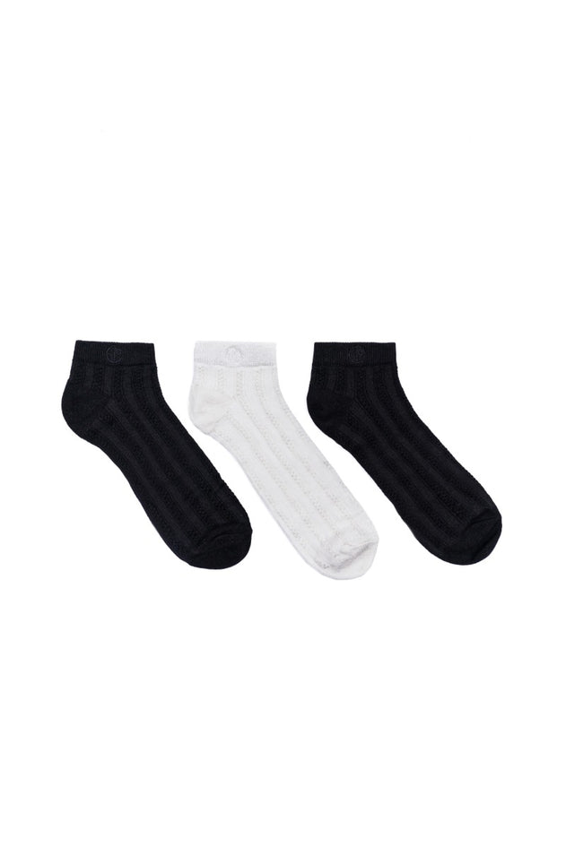 3-Pack Ankle Socks 2 Black & 1 White
