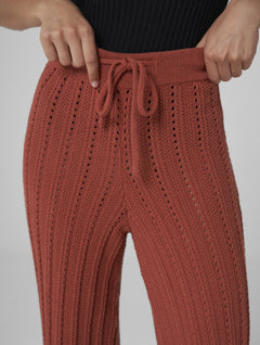 Aya Crochet Pants Brick Red