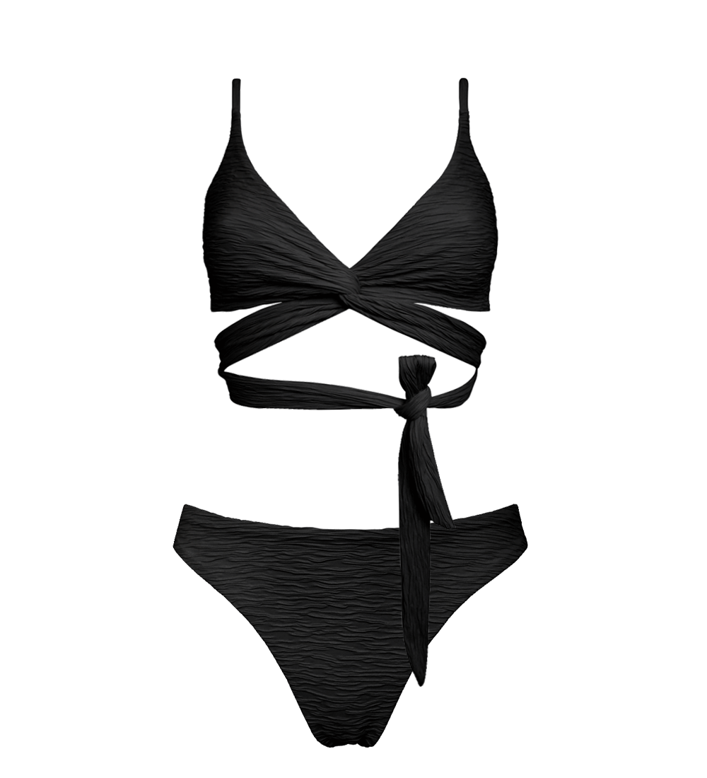 Jacquard Lin + Skyline Slim Bikini Set