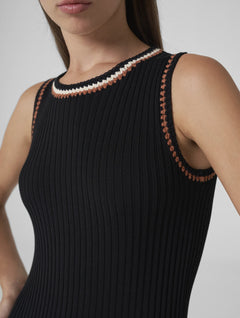 Dalila Knitted Tank Top Black