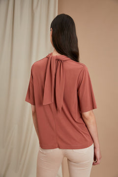 Dania Short Sleeve Viscose Top Canyon Clay