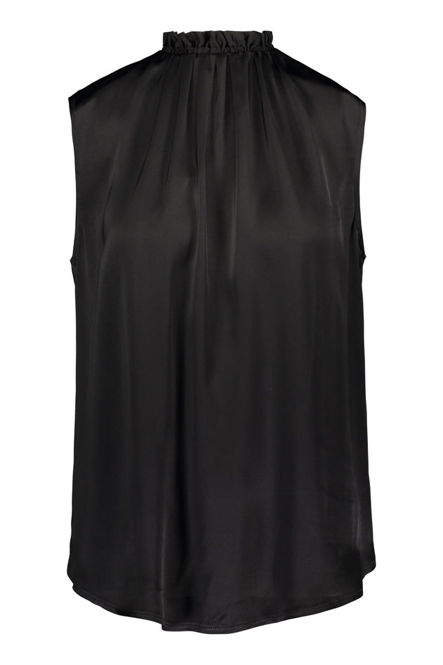 Darleen Sleeveless Sateen Blouse Black