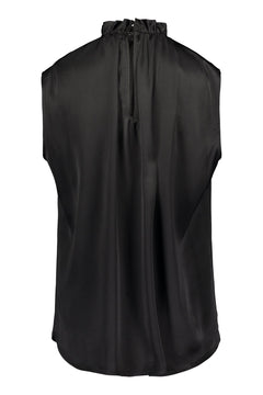 Darleen Sleeveless Sateen Blouse Black