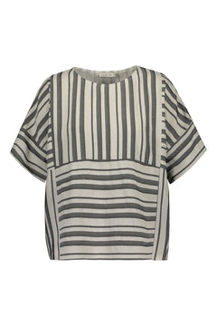 Felice Short Sleeve Striped Top Black/White
