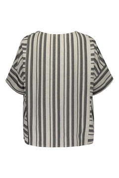 Felice Short Sleeve Striped Top Black/White