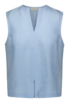 Grace Linen Top Light Blue