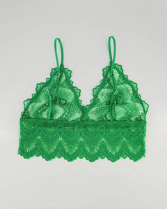 Lace Bralette Top Green Ivy