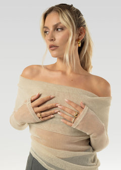 Bardot Kimaltava Paita Kultaisen Beige