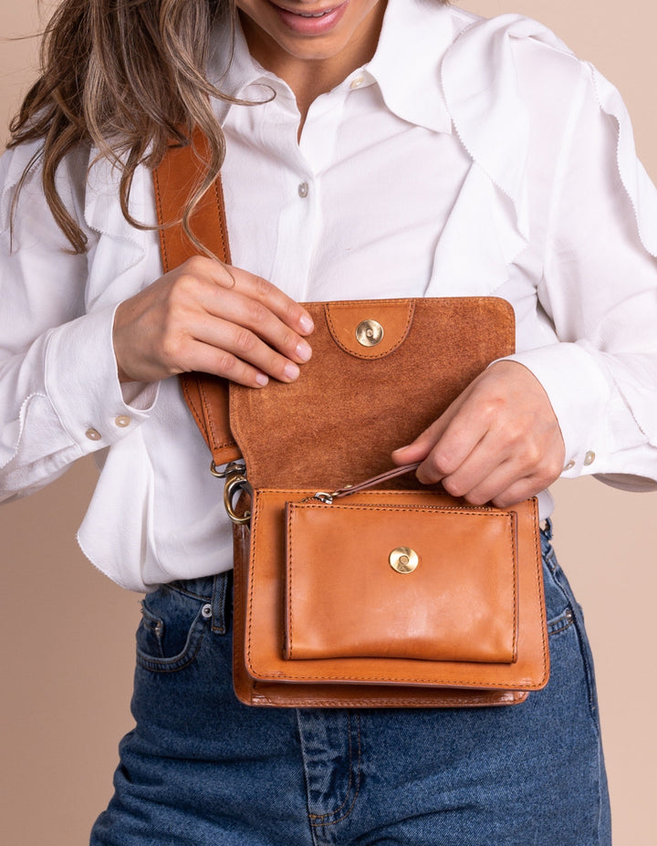 O My Bag - Harper Mini Cognac Klassinen Nahka