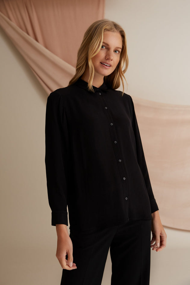 Kristina Classic Shirt Black