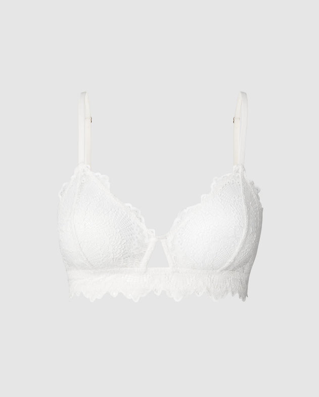 Pitsinen Cut-Out Kolmiobralette Valkoinen