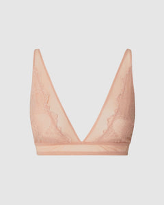 Lace Plunge Bralette Nude