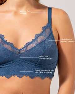 Lace Support+ Bralette Faded Blue