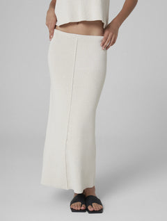 Lyna Tube Knitted Maxi Skirt Natural White