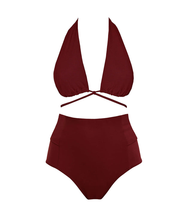 Versatile + Bow-Back Bikini Set Merlot