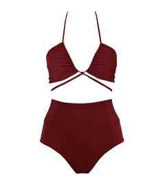 Versatile + Bow-Back Bikini Set Merlot