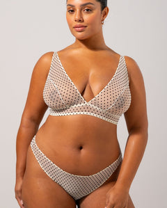 Mesh Bikini Briefs Polka Dots