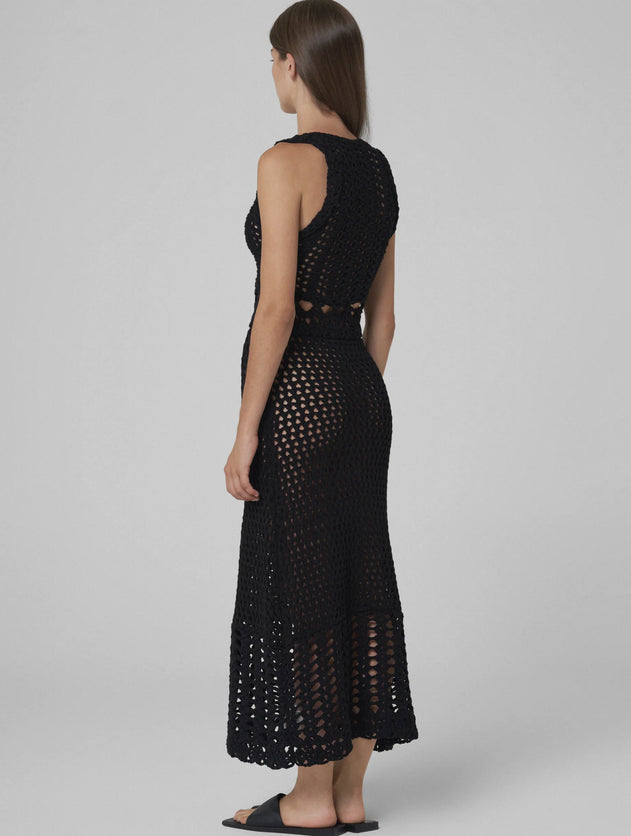 Nisa Crochet Dress Black