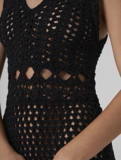 Nisa Crochet Dress Black