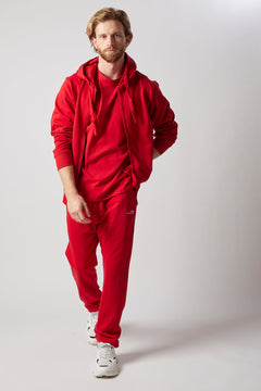 Men's Zip-Up Sweatsuit Set Red