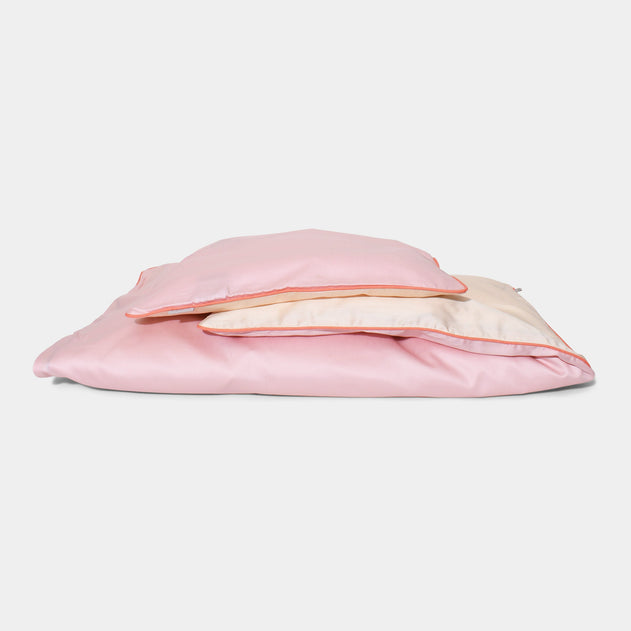 Cotton Sateen Baby Bedding Light Pink & Cream