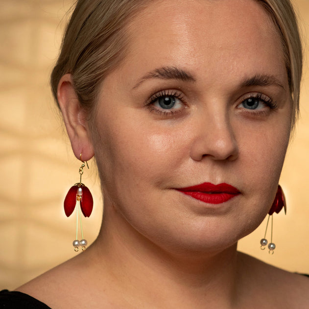 Lily Double-Drop Korvakorut Punainen