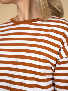 Latte Long Sleeve Shirt Brown/White