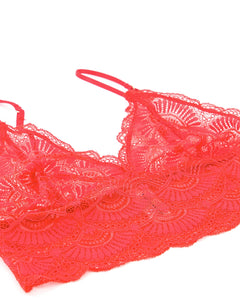 Lace Bralette Top Scarlet Red