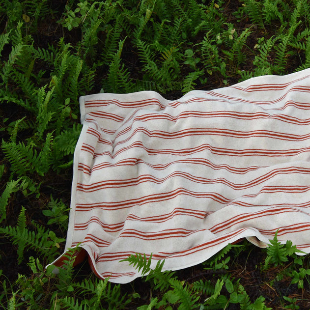 Homehagen Retro Stripe Bath Sheet Cinnamon